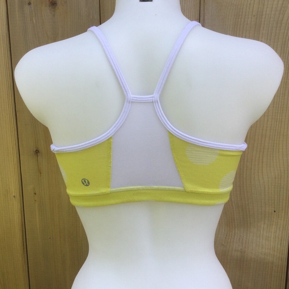 Lululemon yellow/white Y-flow sports bra size 6 - Picture 2 of 6